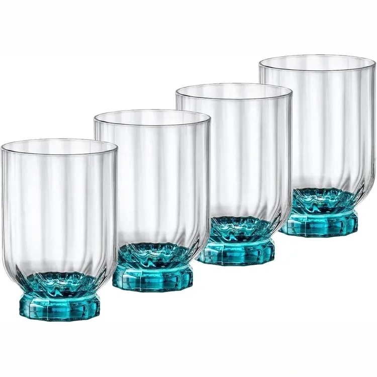 Набор 4-х высоких  стаканов 375 мл FLORIAN LUCENT BLUE Bormioli Rocco D